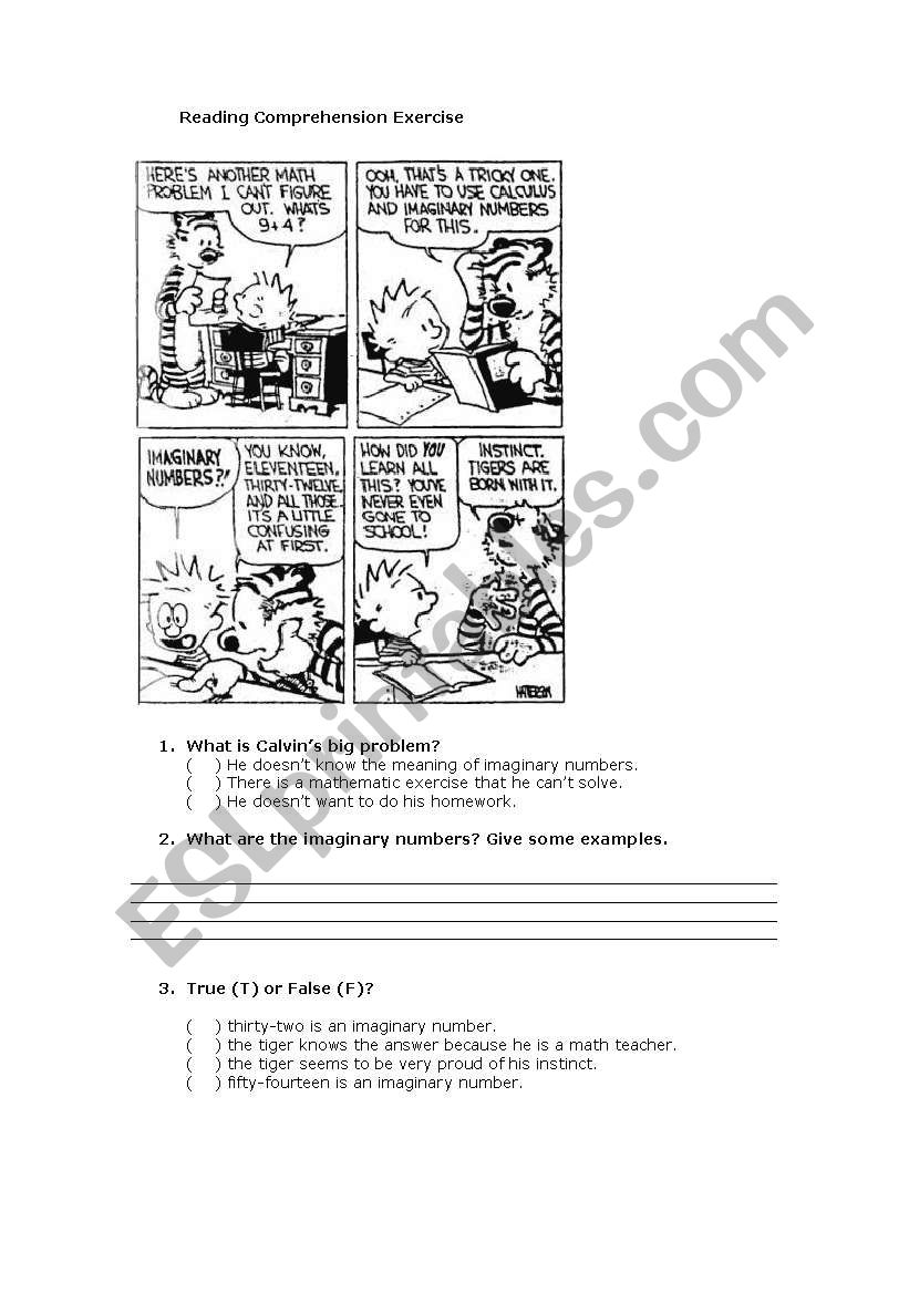 Comic Strip - Reading Comprehension