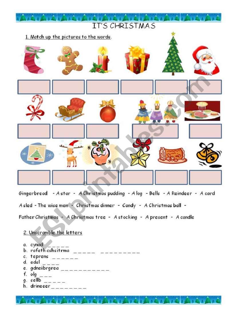 Its Christmas worksheet