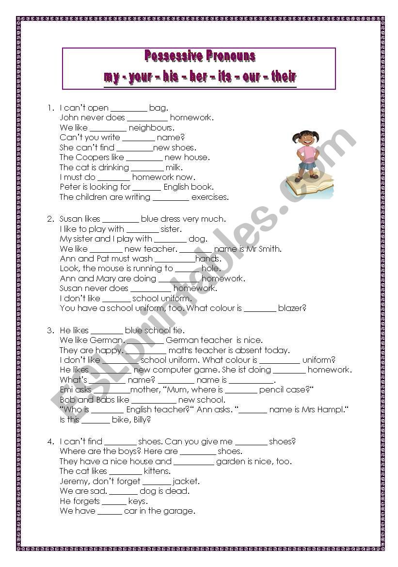 Possessive Pronouns worksheet