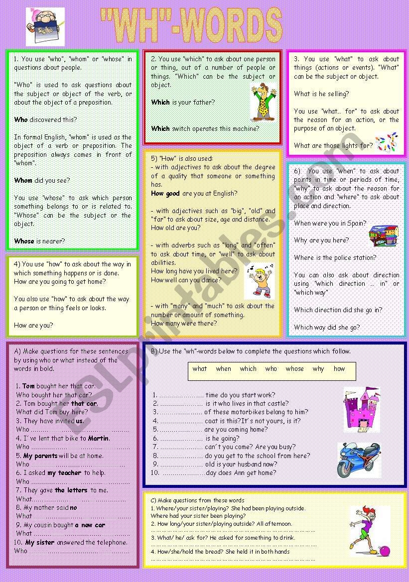 WH WORDS worksheet