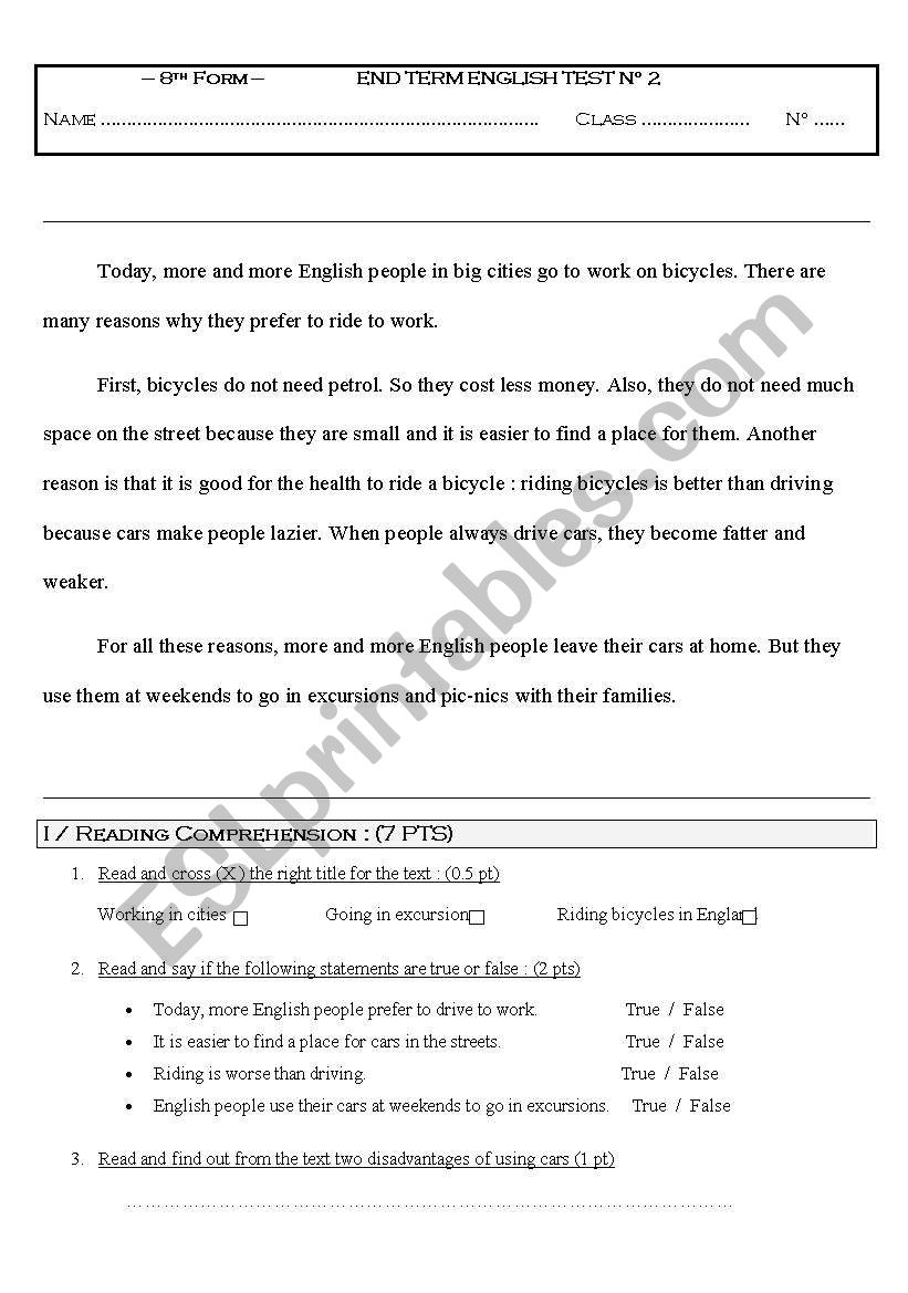 test for intermediate worksheet