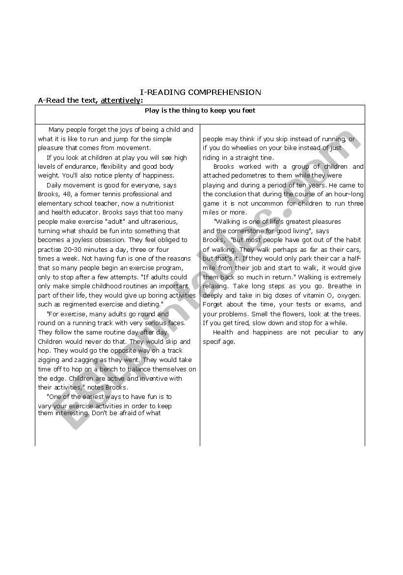 test  intermediate worksheet