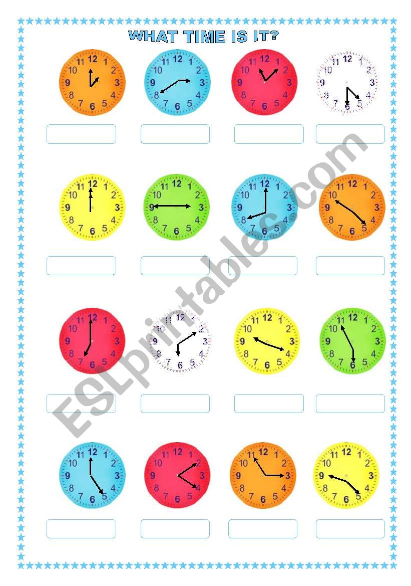 WHAT TIME IS IT? worksheet