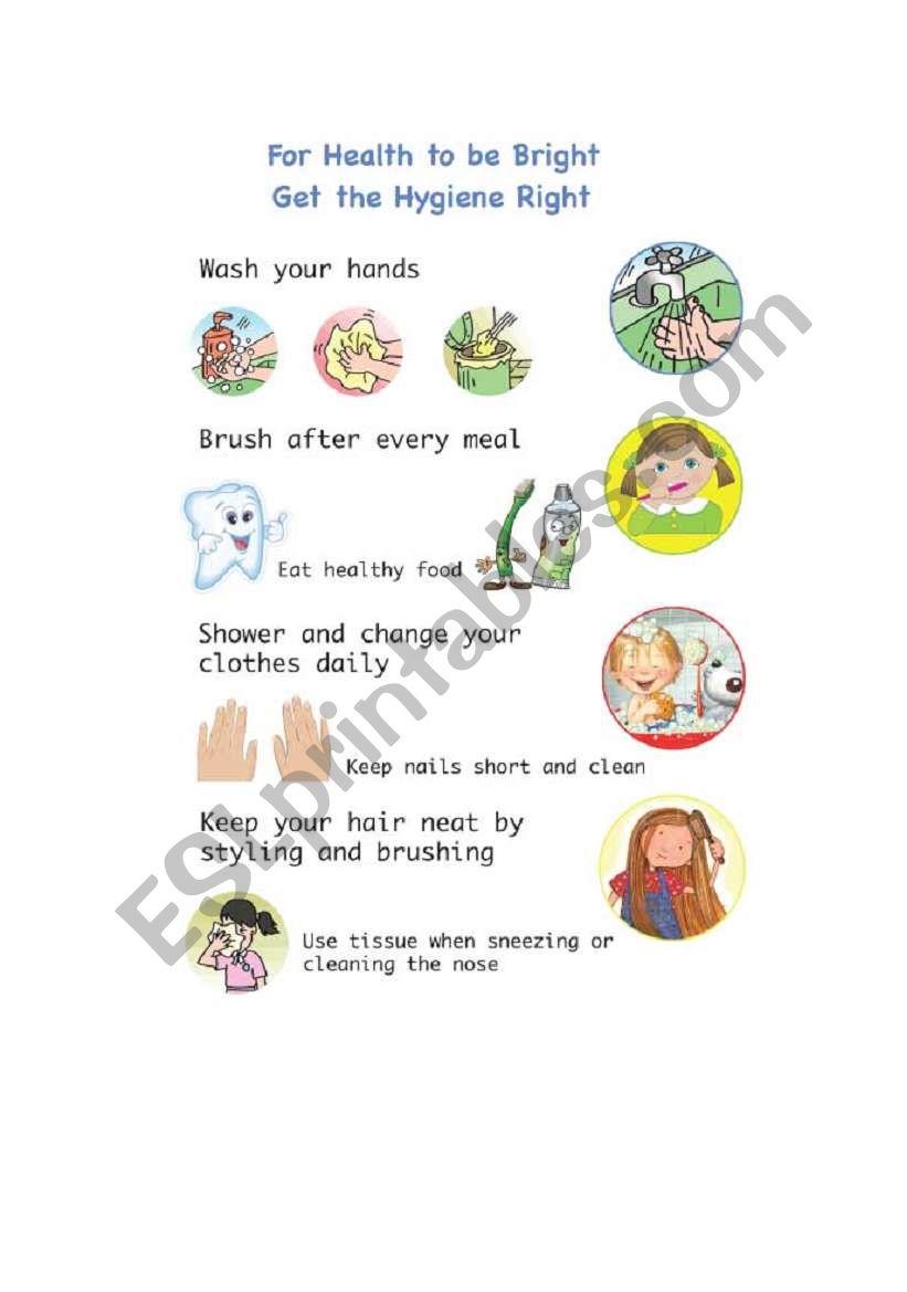 Hygiene worksheet