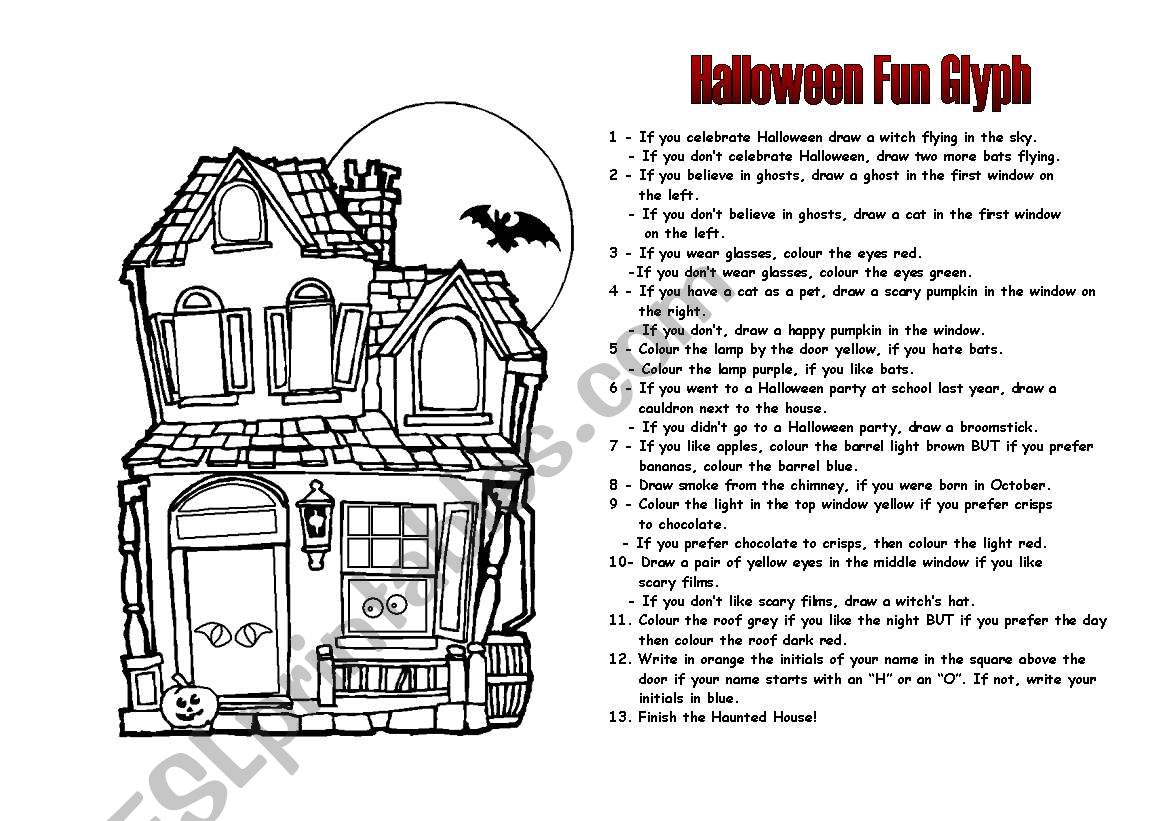 Halloween Glyph worksheet