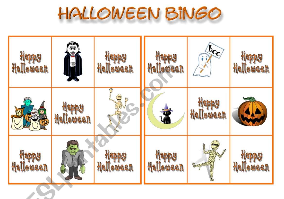 Halloween bingo 1 worksheet