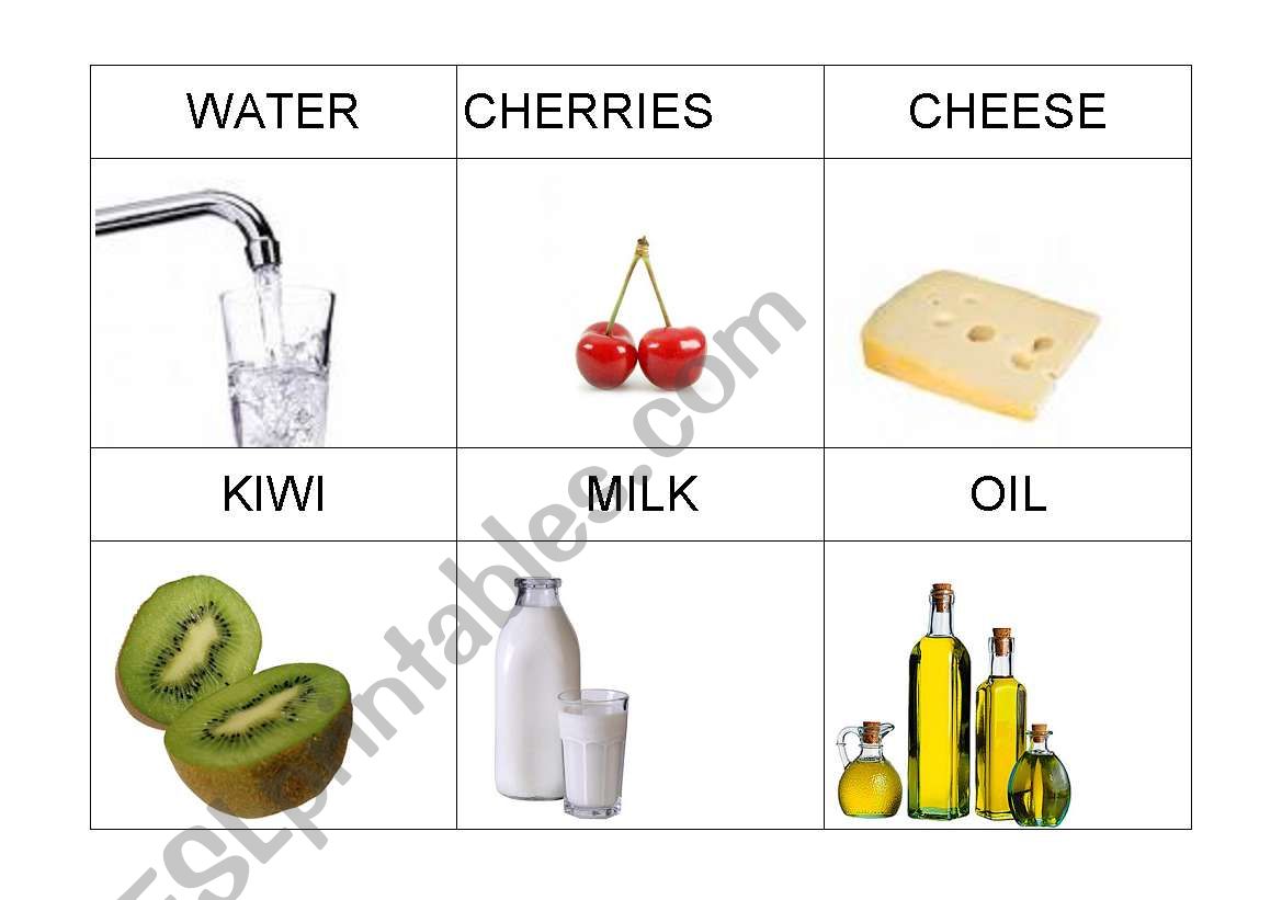 FOOD FLASHCARDS worksheet