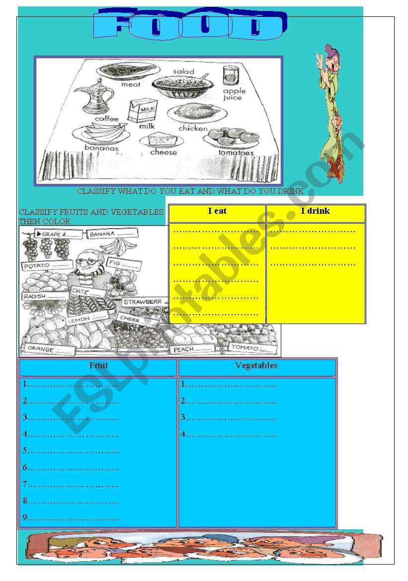 FOOD worksheet