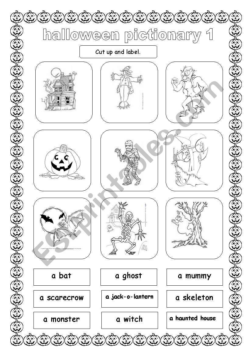 HALLOWEEN PICTIONARY 1/3 worksheet