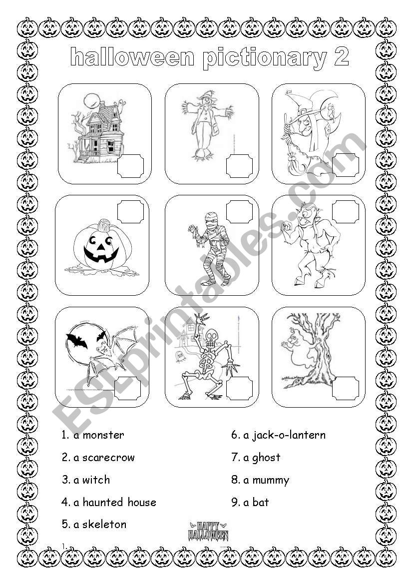 HALLOWEEN PICTIONARY 2/3 worksheet