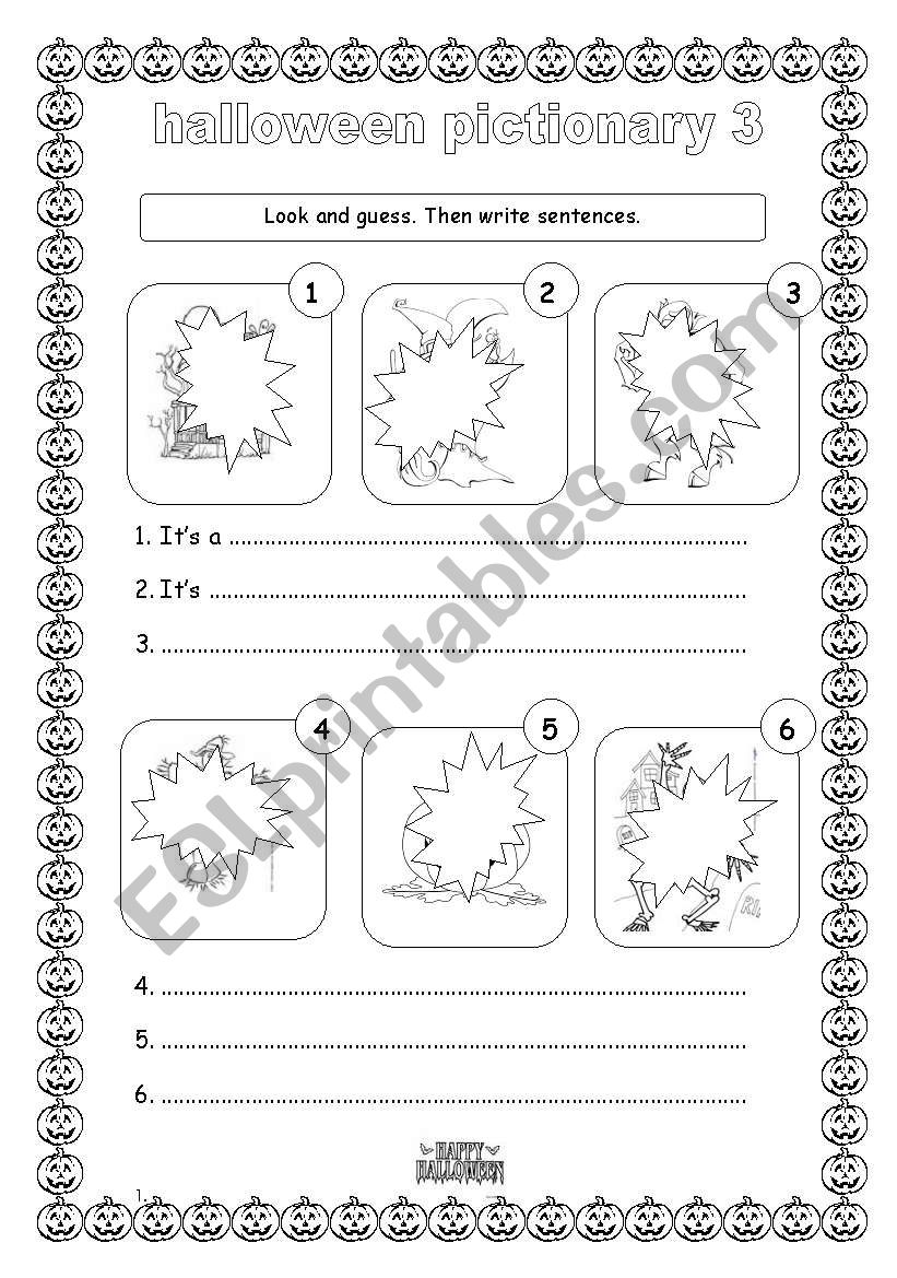 HALLOWEEN PICTIONARY 3/3 worksheet