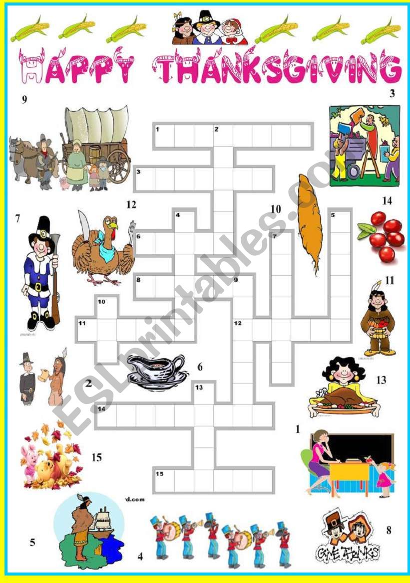 Happy thanksgiving worksheet