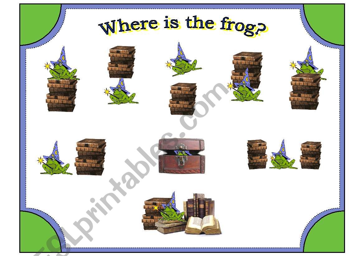 Frog Wizard Posters with Preposition Cards to Match (20 cards and 2 posters)