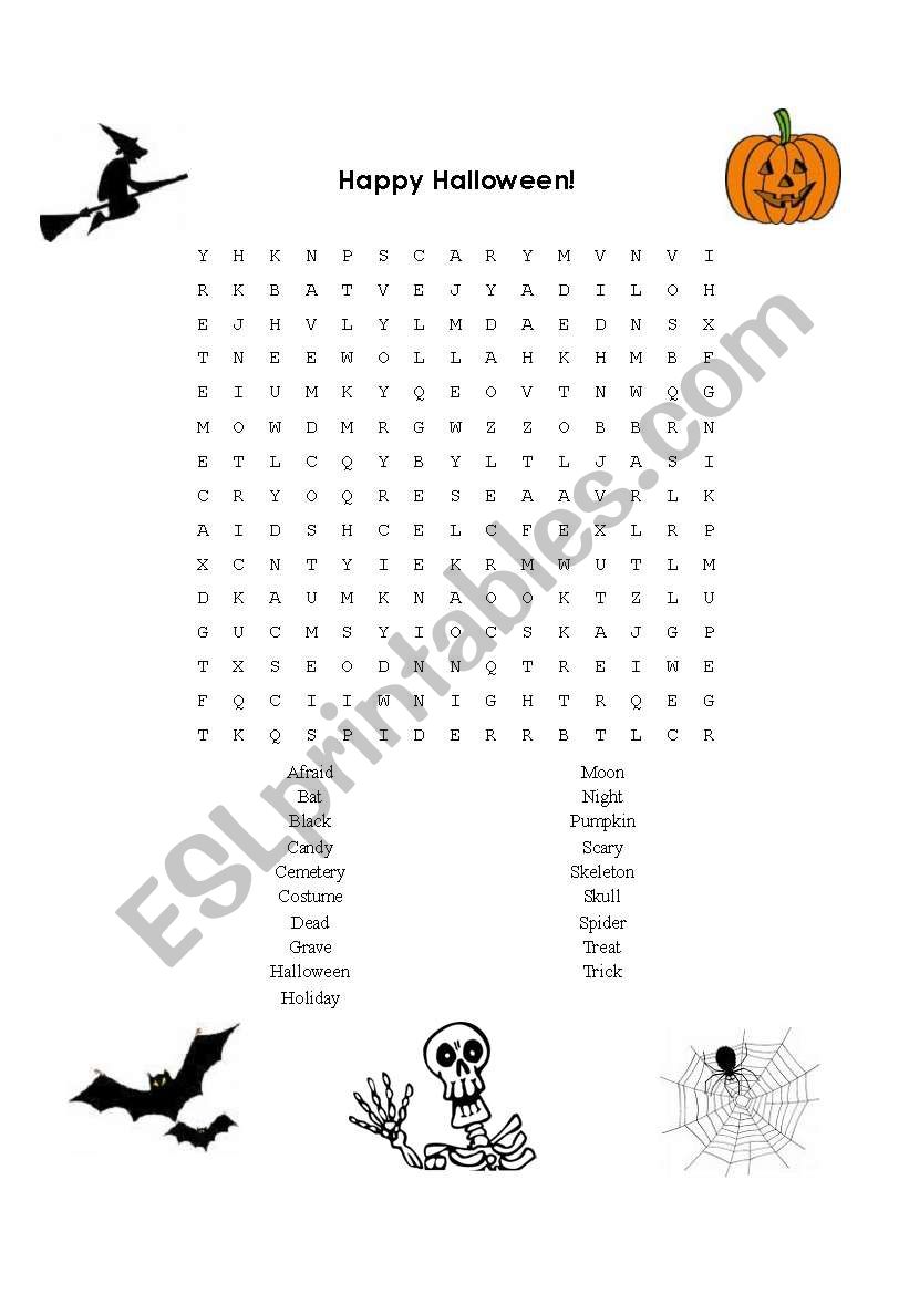 Halloween Wordsearch worksheet