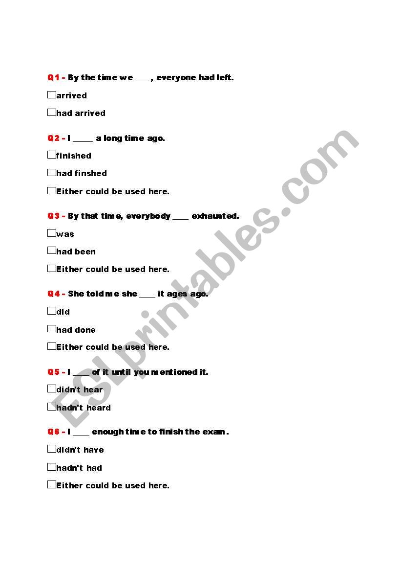 board work worksheet