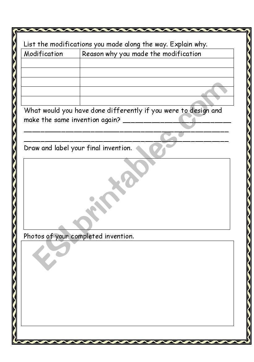 Invention Design Brief Part 2 worksheet