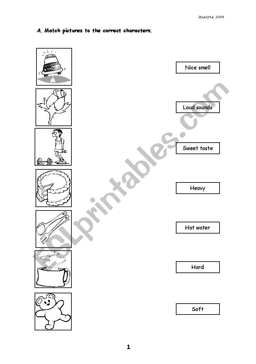 Senses worksheet
