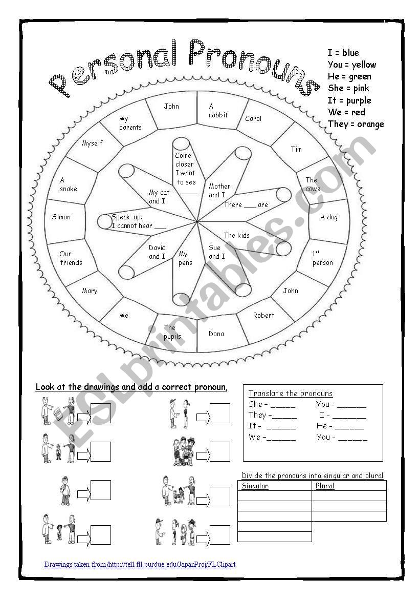 Personal Pronouns worksheet