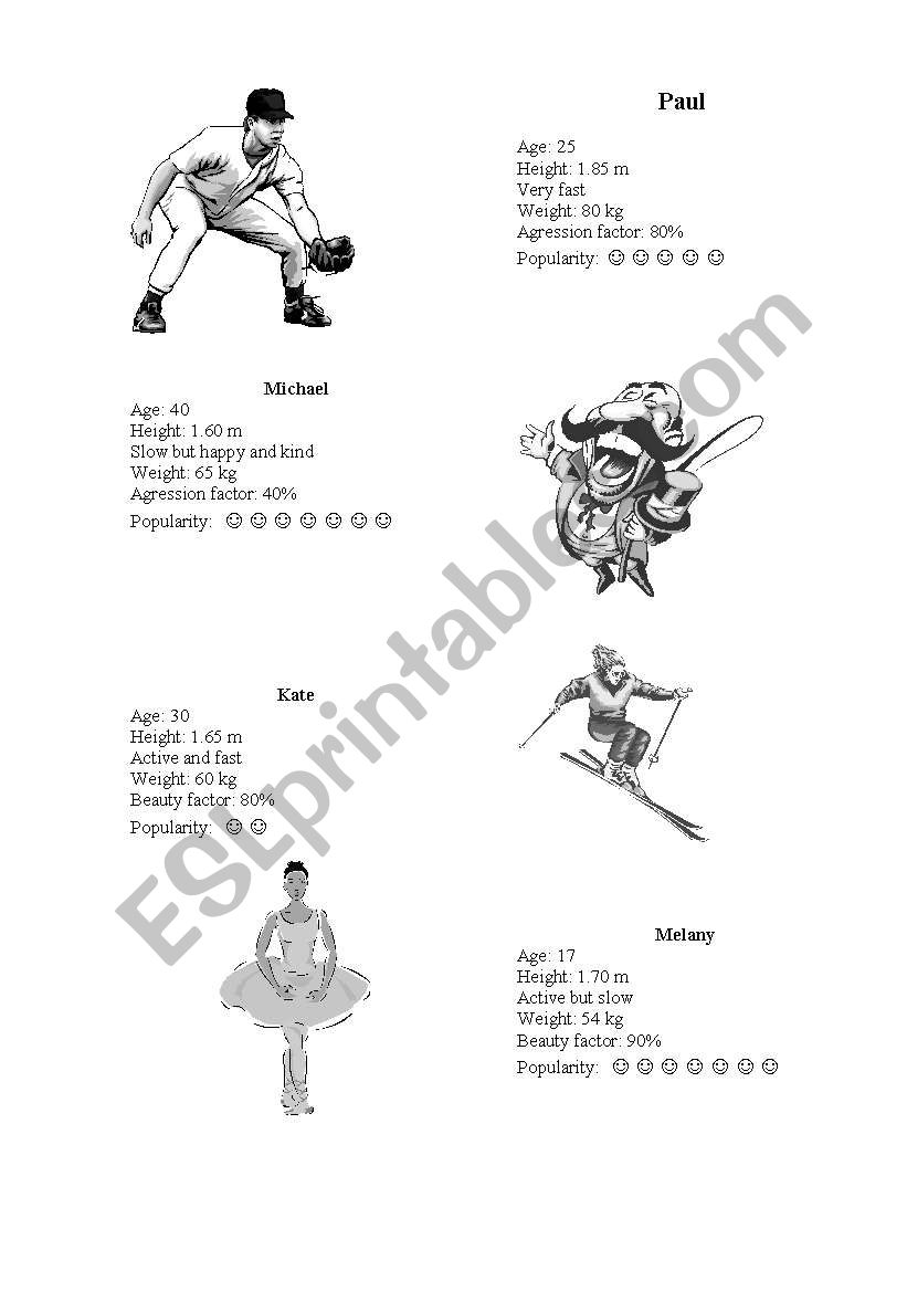 Comparatives worksheet