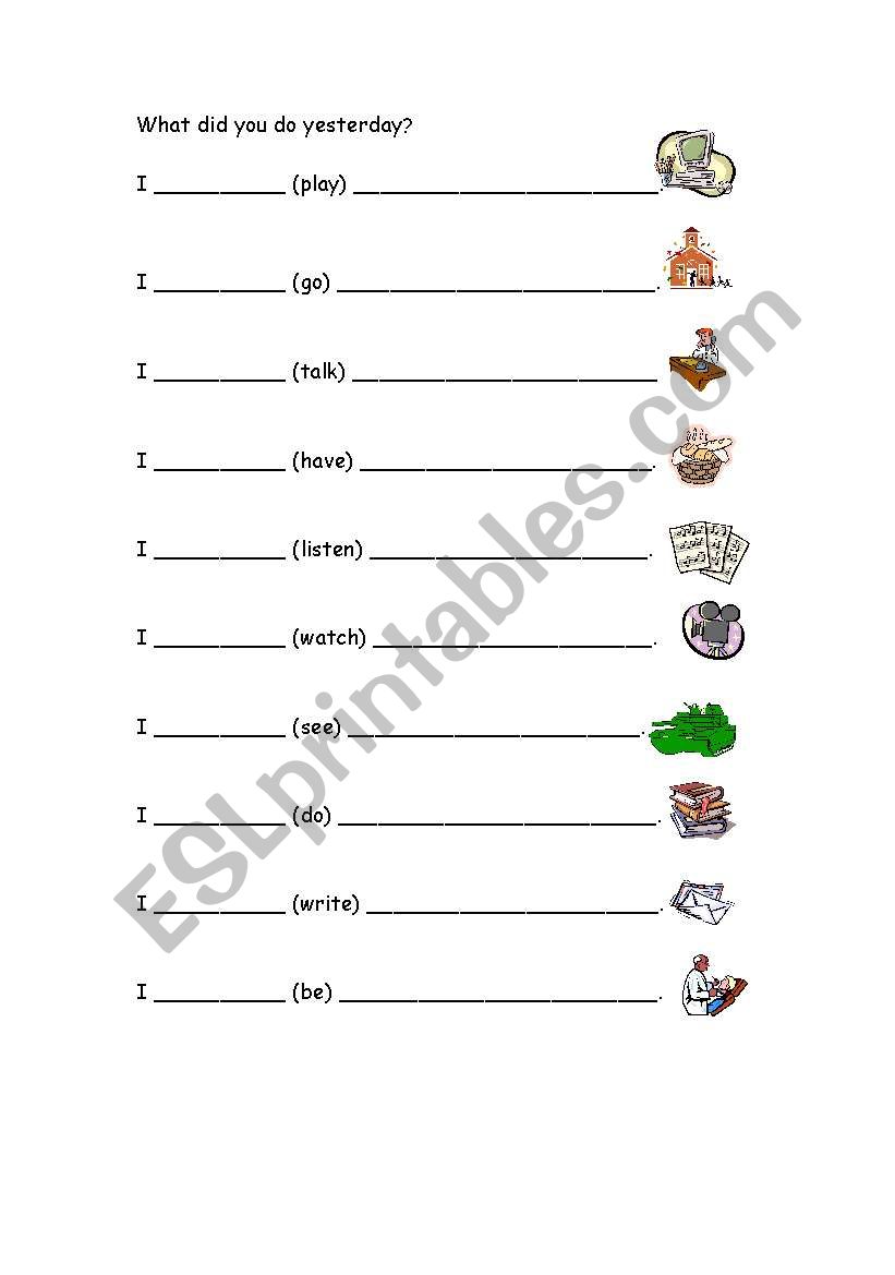 past simple worksheet