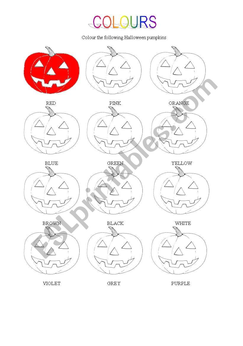 COLOURS worksheet