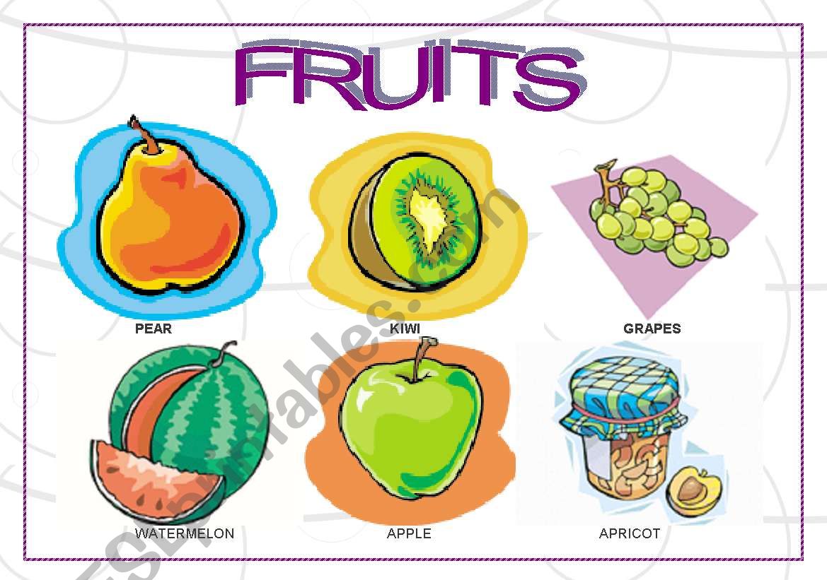 FRUITS FALSH-CARDS worksheet