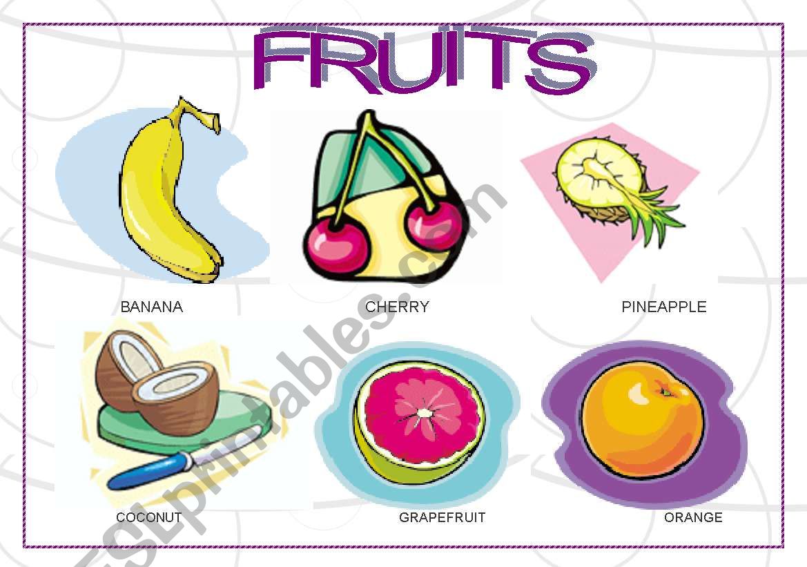 FRUITS FALSH-CARDS worksheet