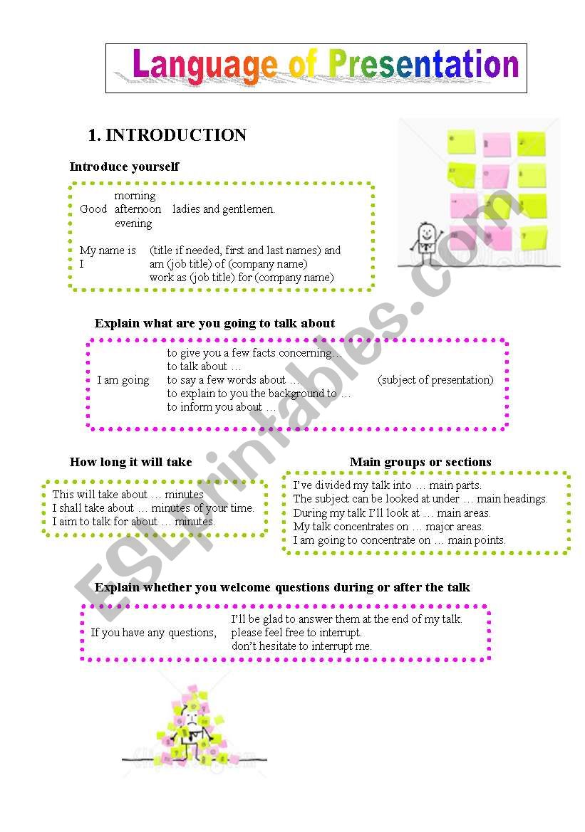 Language of Presentation - 3 pages