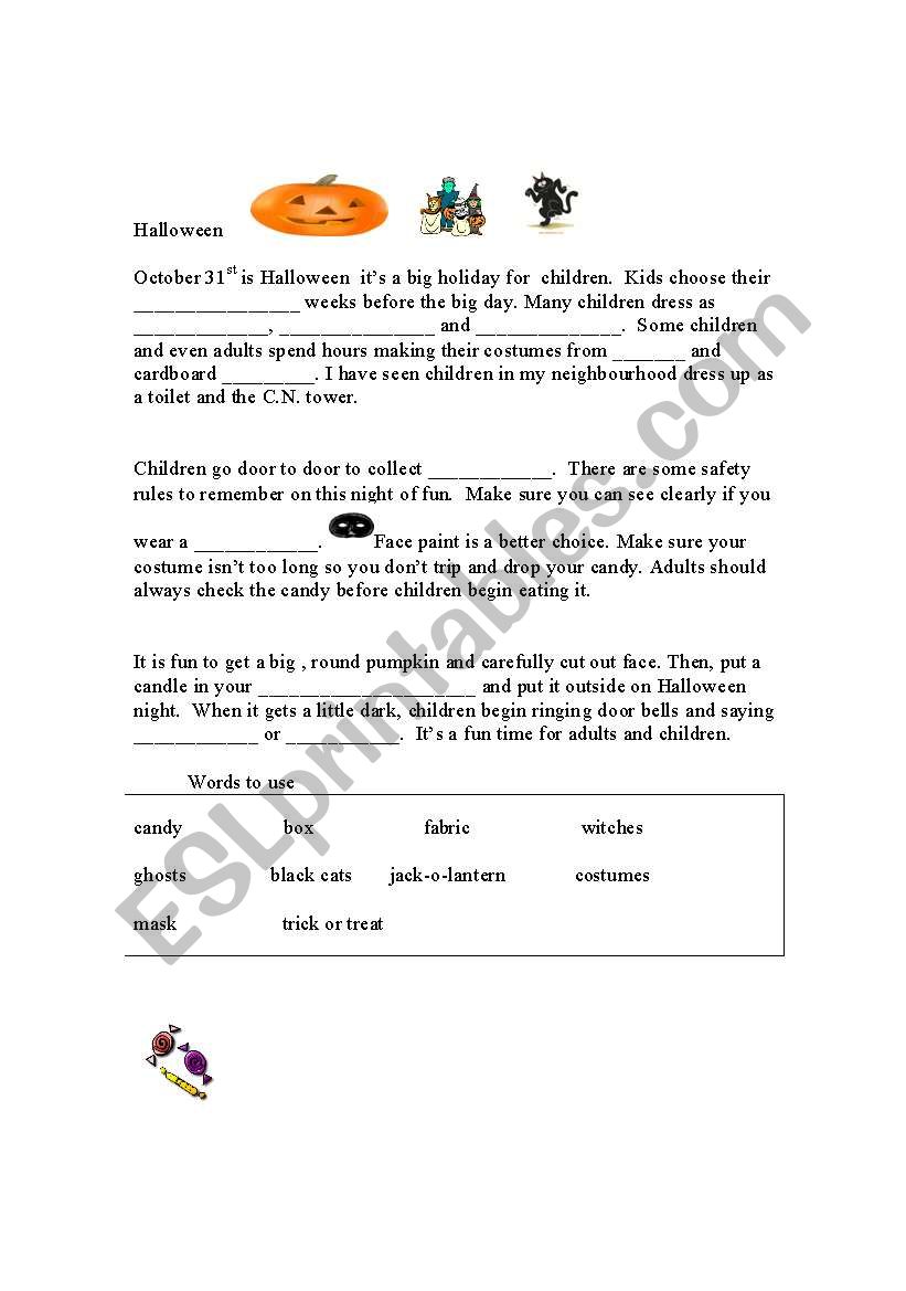 Happy Halloween worksheet