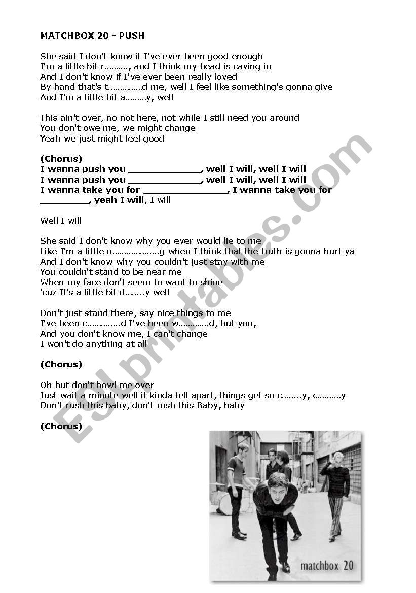 Matchbox 20 - Push worksheet