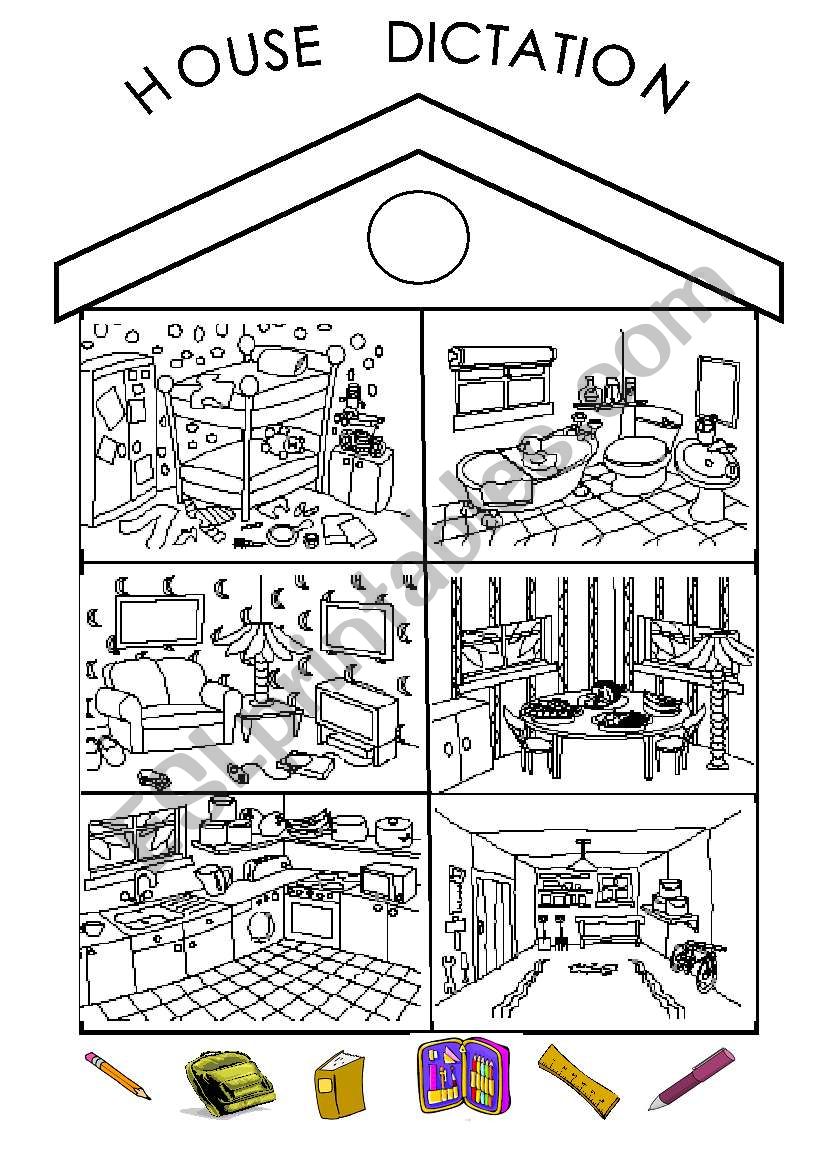 House dictation worksheet