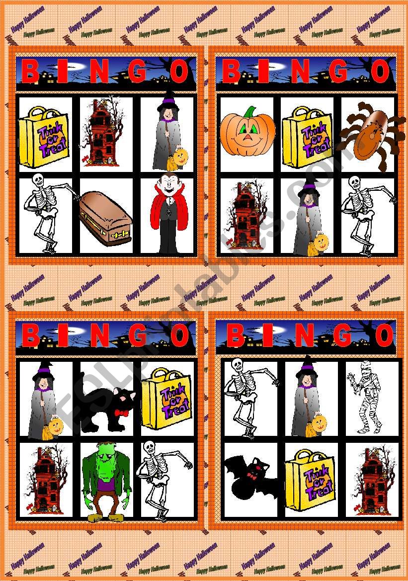 Halloween Bingo 3/3 worksheet
