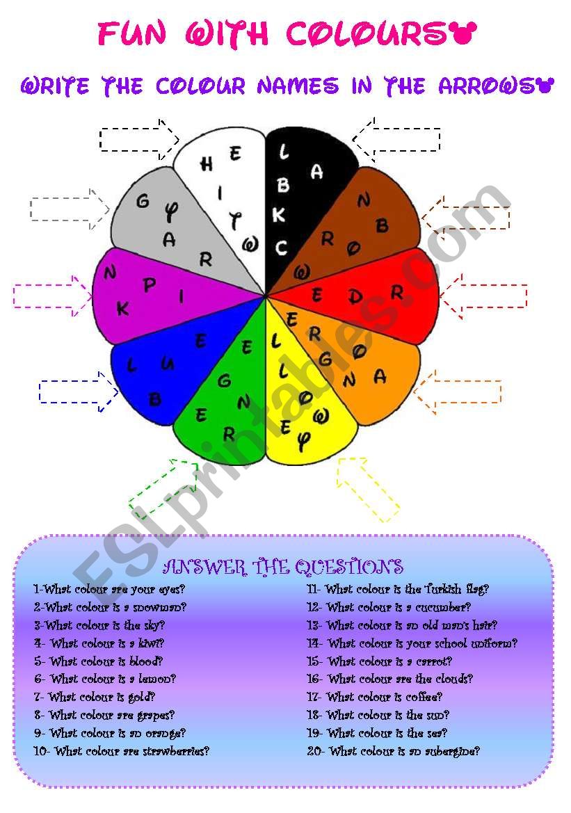 FUN WITH COLOURS! worksheet