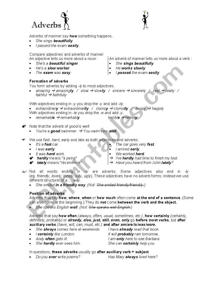 Frequency Adverbs worksheet