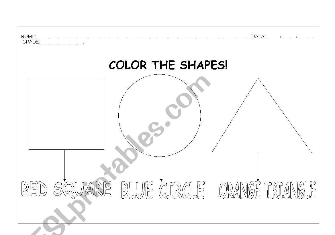 color the shapes worksheet