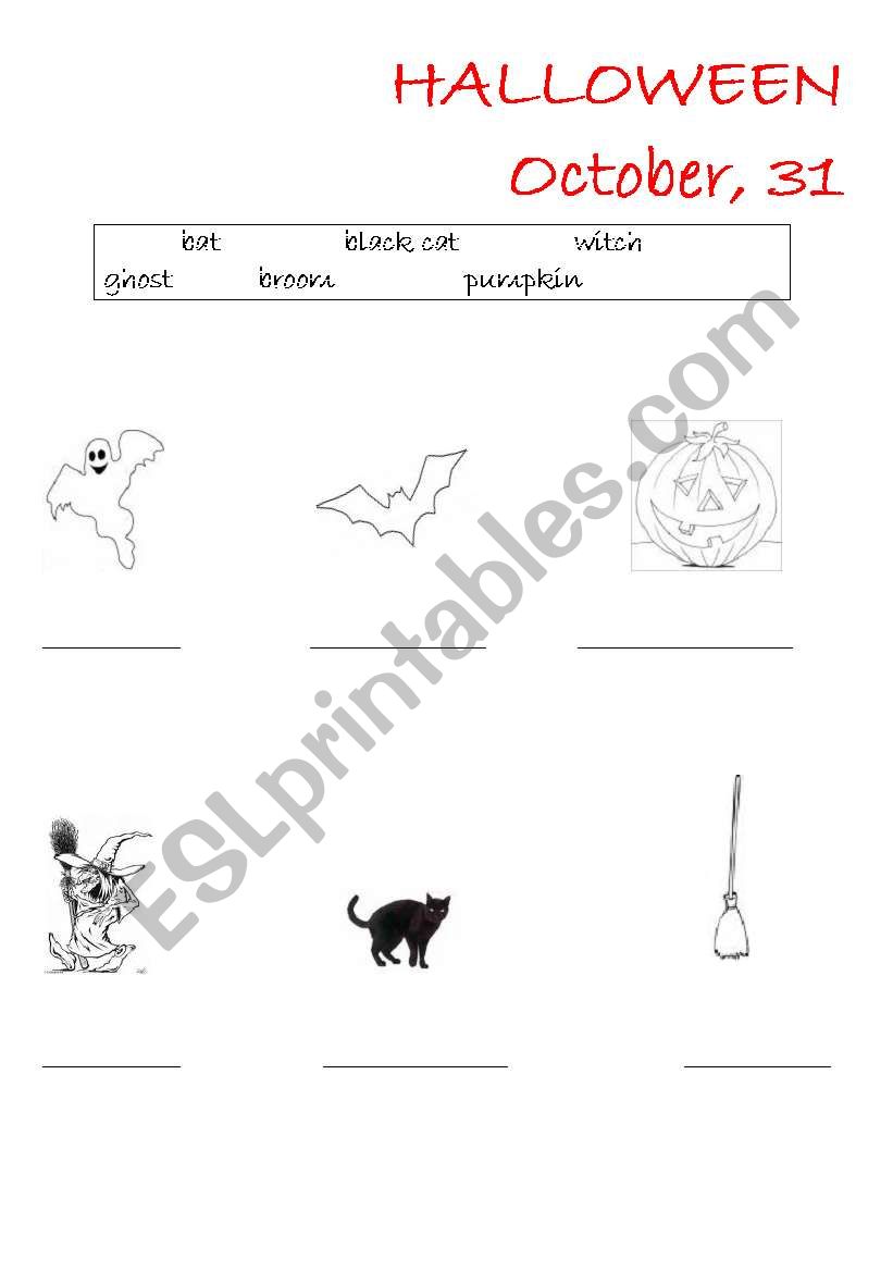 halloween worksheet