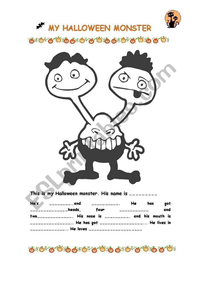 MY HALLOWEEN MONSTER Part 2 worksheet