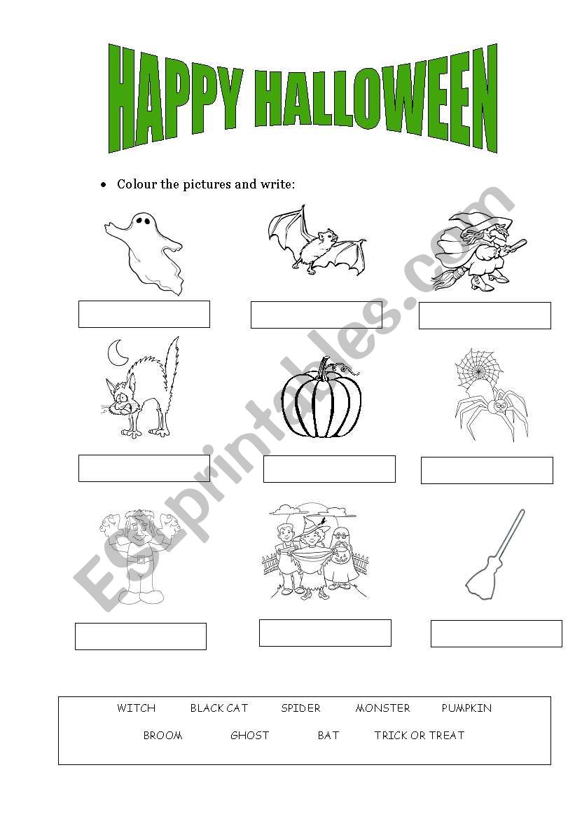 Happy Halloween worksheet