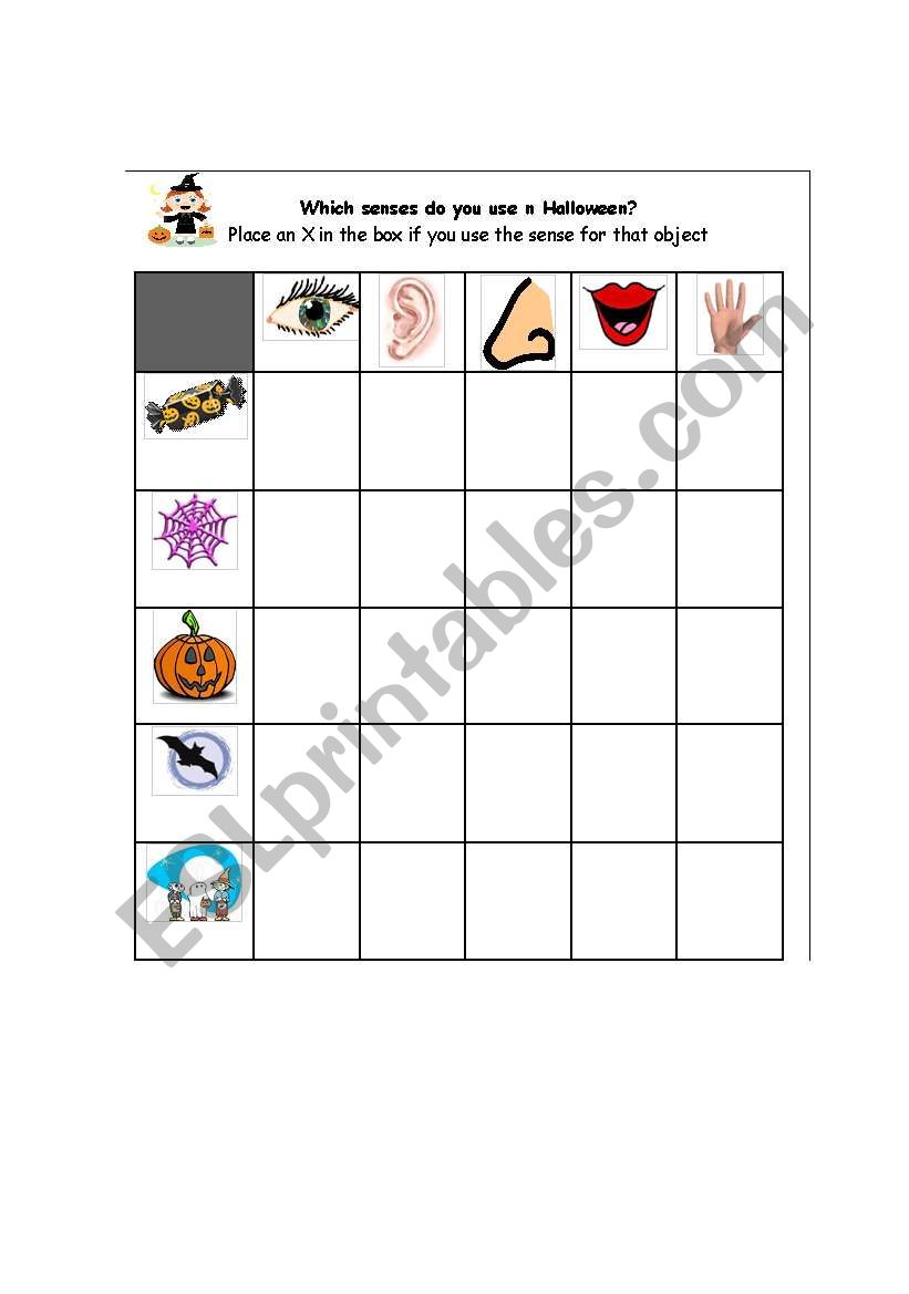 Halloween Activity for 5 senses