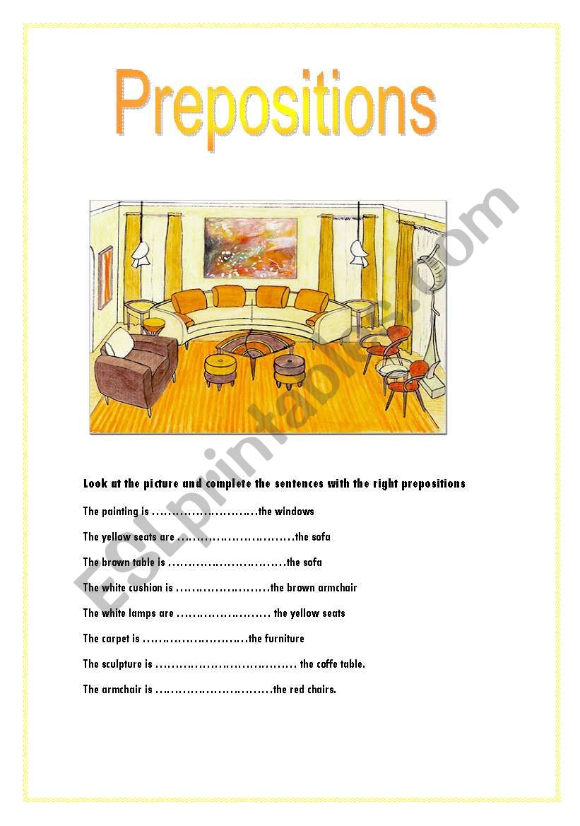 Prepositions of place worksheet