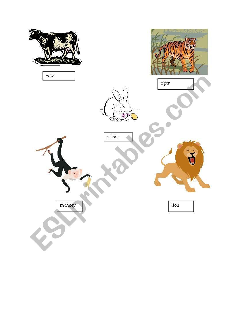 animals worksheet