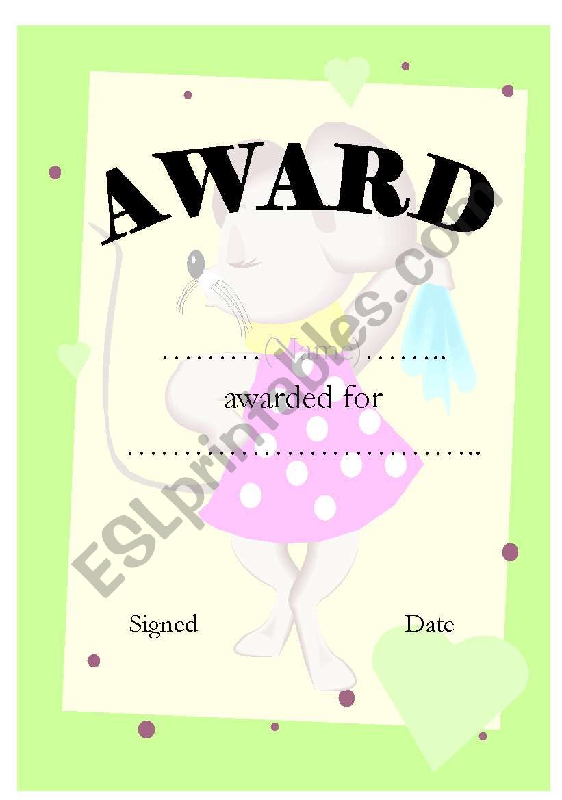 award worksheet