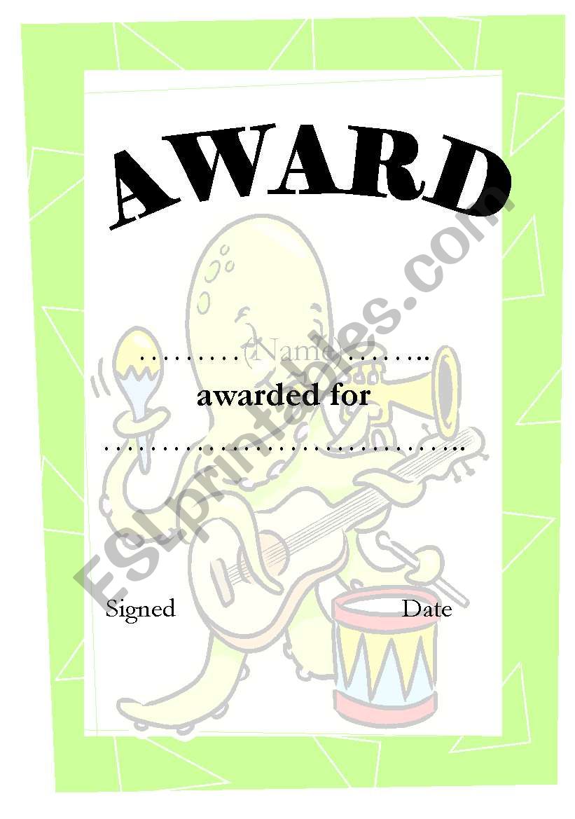 award worksheet
