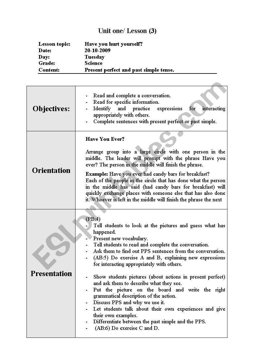 present perfect and past simple