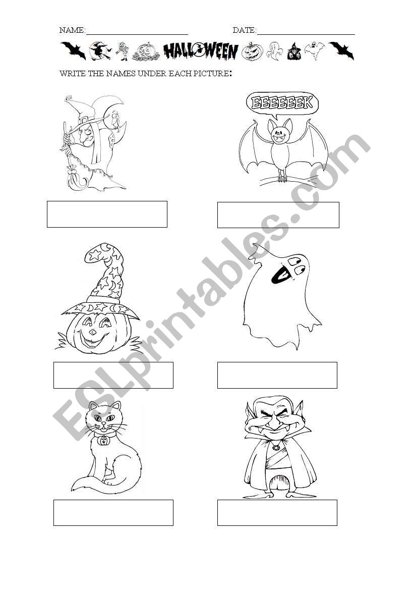 halloween worksheet