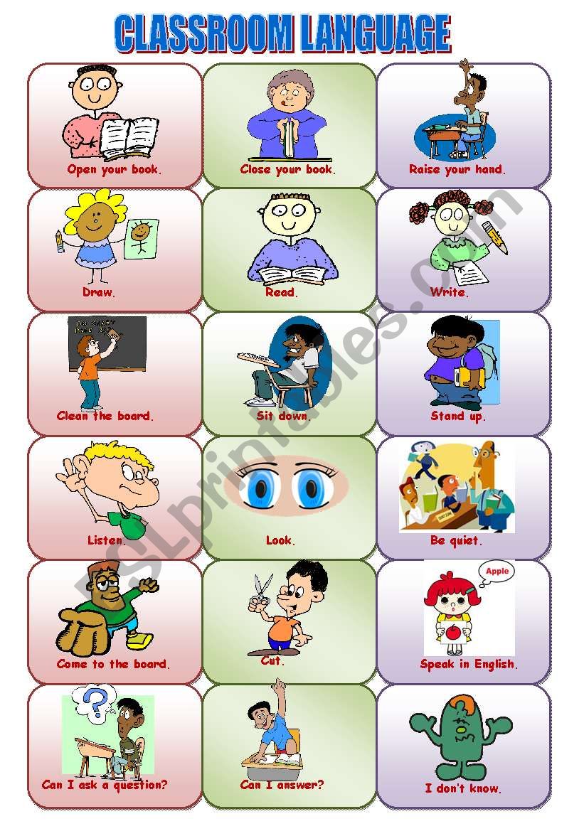 Classroom Language worksheet