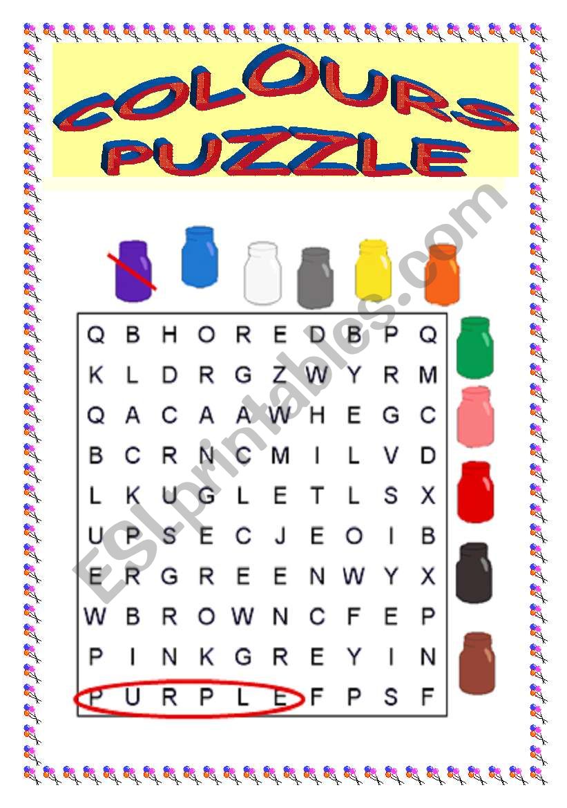 colours puzzle worksheet