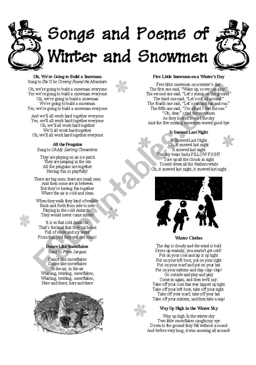 Songs and Poems of Winter and Snowmen