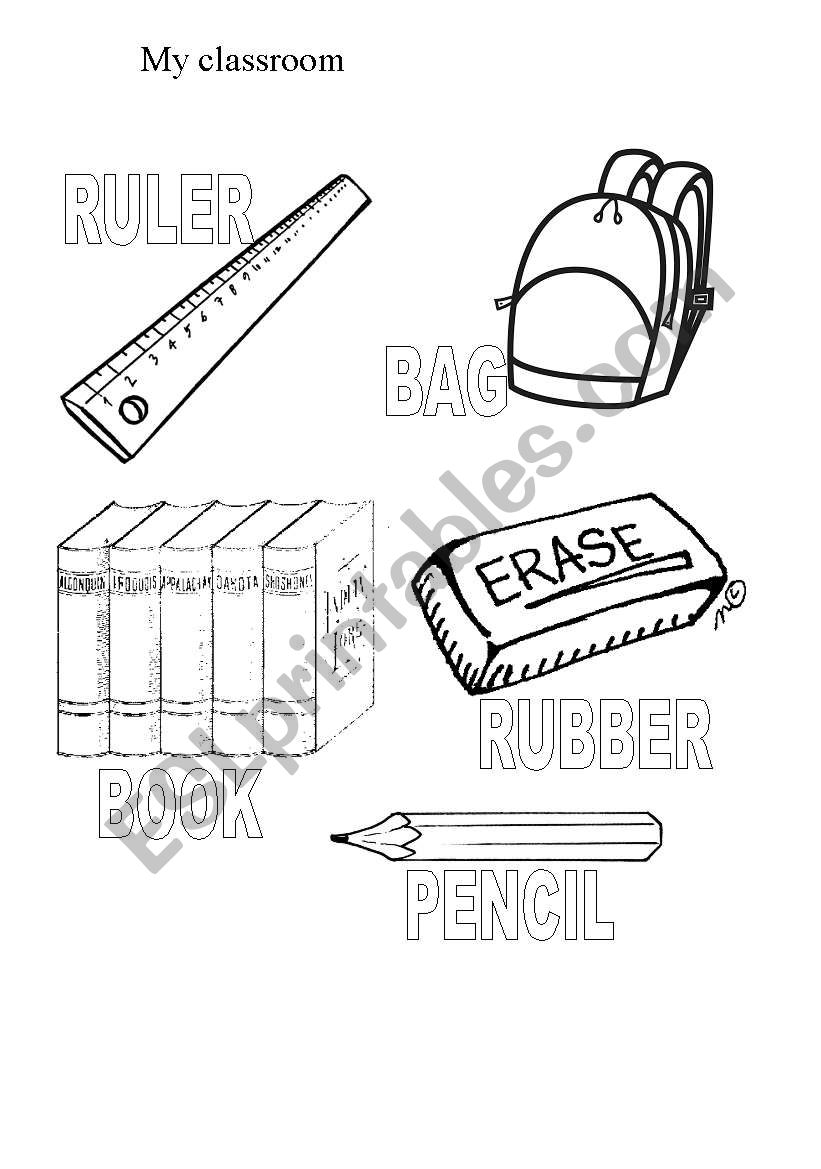 school implements worksheet