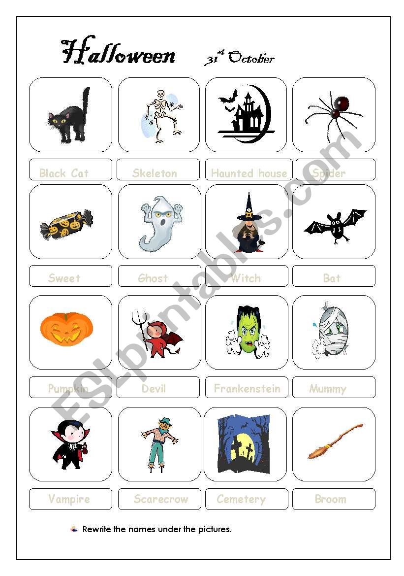 Halloween worksheet